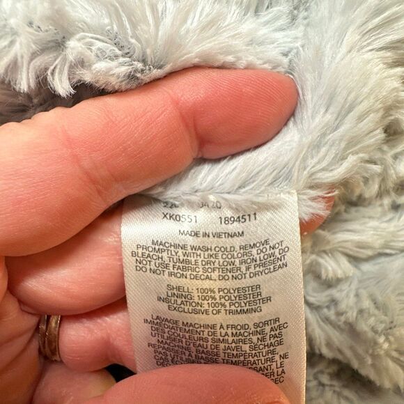 Columbia Jacket womens Medium Blue Navy Copper Crest Long Hooded Plush Fur Lined - Picture 7 of 9